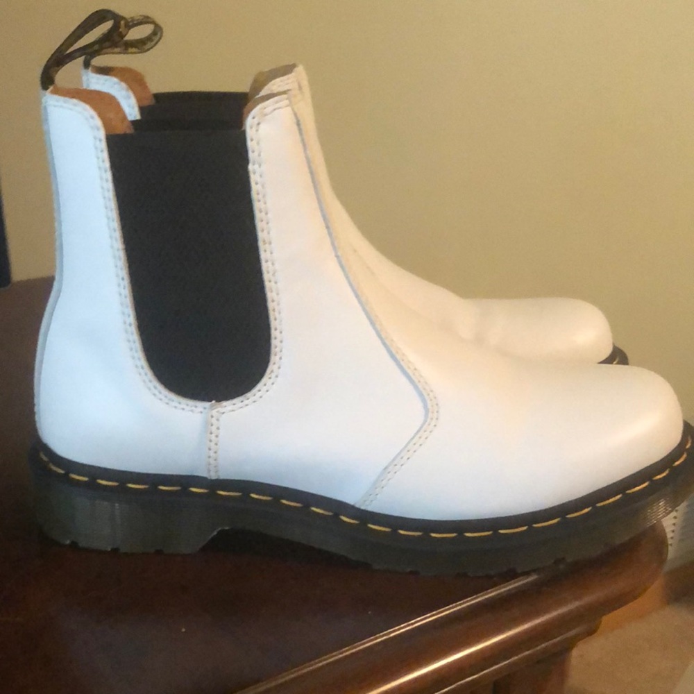 Dr. Martens White Chelsea Ankle Boots NWOT